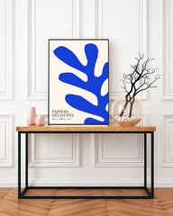Abstraktes Blatt in Blau von Matisse inspiriert
