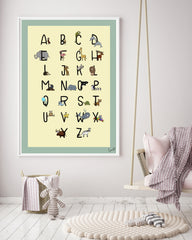 ABC Poster mit Tieren - Deutsches Alphabet