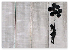 Banksy - Flying Balloons Girl Gaza israelische Mauer Mädchen mit fliegenden Luftballons