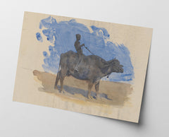 John Singer Sargent - Junge auf Wasserbüffel (aus Sammelalbum)