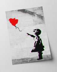 Banksy Mädchen mit Herz Luftballon - Modern Street-Art - Kunstdruck Klein bis Groß XXL - Geschenk Wohnzimmer, Schlafzimmer