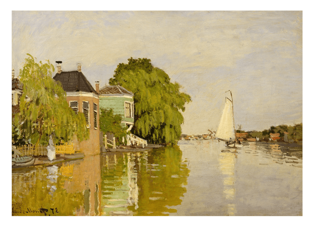 Claude Monet - Häuser am Ufer der Zahn (1871)