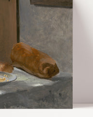 After Hover: Claude Monet - Stillleben mit Flasche, Carafe und Wein (1862/1863)