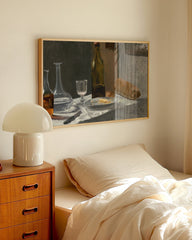 After Hover: Claude Monet - Stillleben mit Flasche, Carafe und Wein (1862/1863)