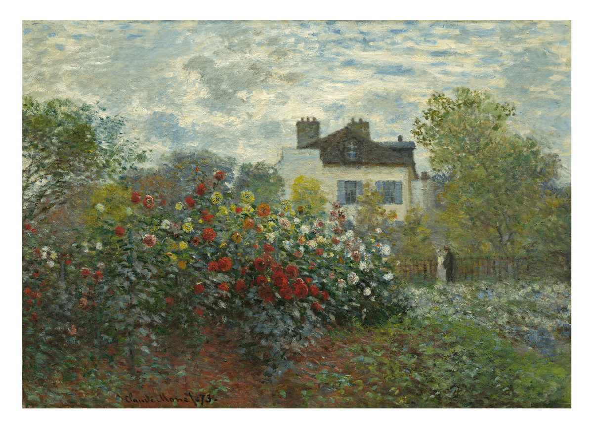 Claude Monet - Des Künstlers Garten in Argenteuil (Eine mit Dahlien bewachsene Gartenecke) (1873)