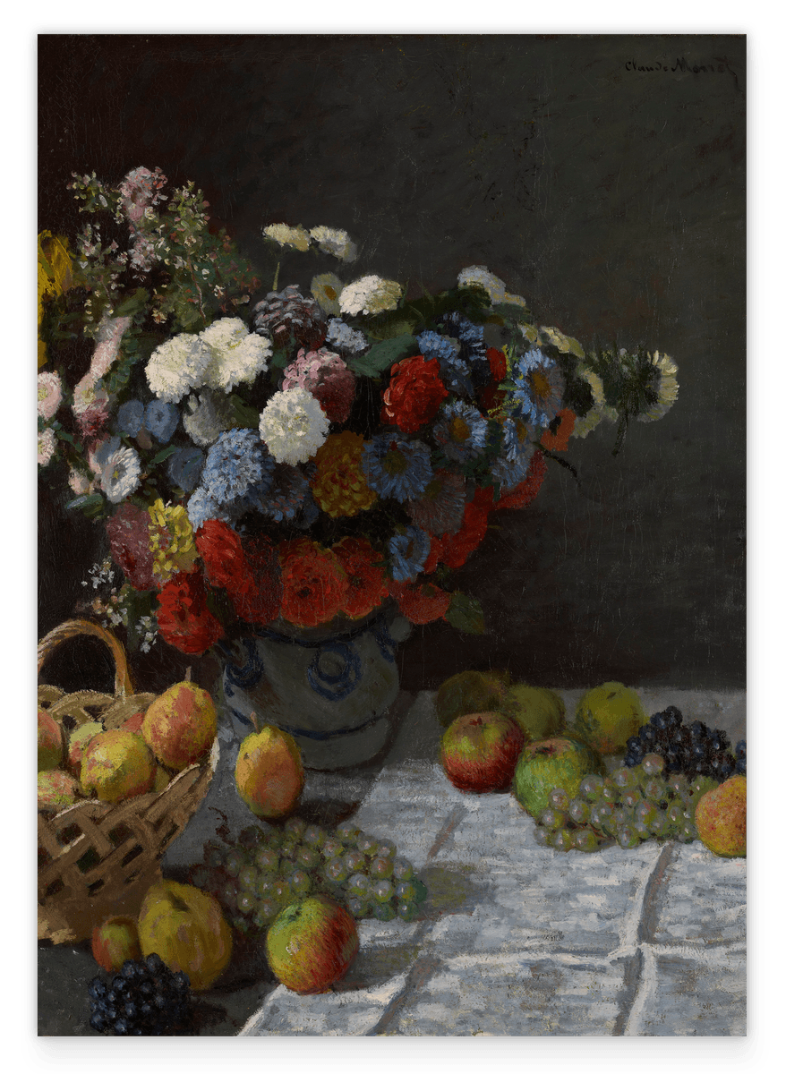 Claude Monet - Stillleben mit Blumen und Früchten (1869)