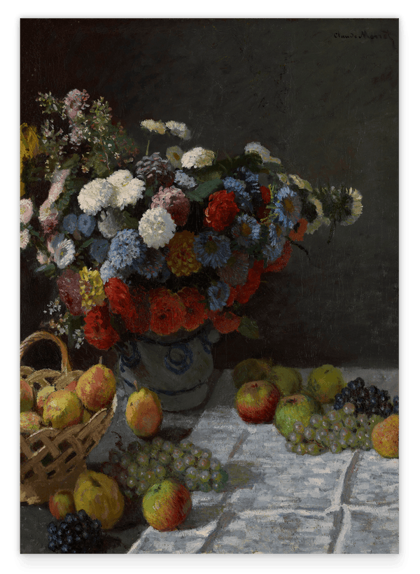 Claude Monet - Stillleben mit Blumen und Früchten (1869)