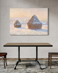 After Hover: Claude Monet - Heuschober am Morgen, Schneeeffekt (1891)