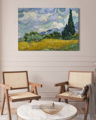 After Hover: Vincent van Gogh - Weizenfeld mit Zypressen (1889)