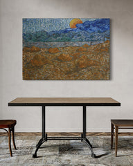 After Hover: Vincent van Gogh - Landschaft mit Weizenhaufen bei Mondaufgang (1890)