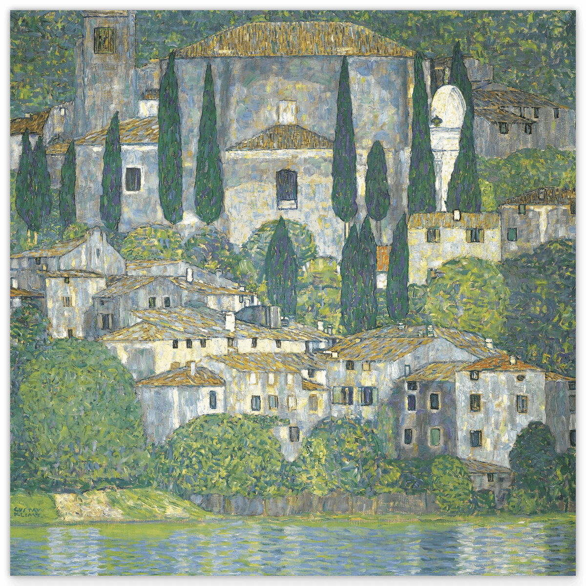 Gustav Klimt - Kirche in Cassone (Landschaft mit Zypressen) (1913)
