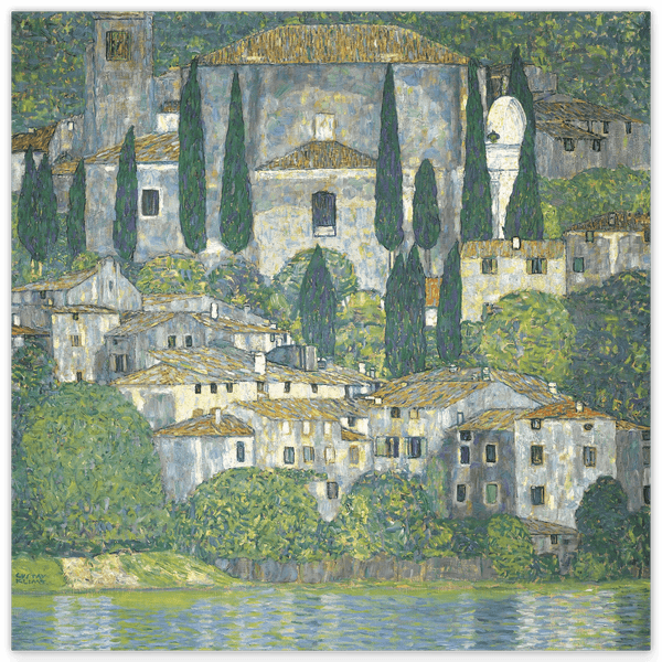 Gustav Klimt - Kirche in Cassone (Landschaft mit Zypressen) (1913)
