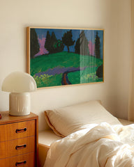 After Hover: Alexej von Jawlensky - Dunkle Bäume über grünem Hang