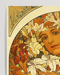 After Hover: Alfons Mucha - Frau mit Blumen auf Kopf