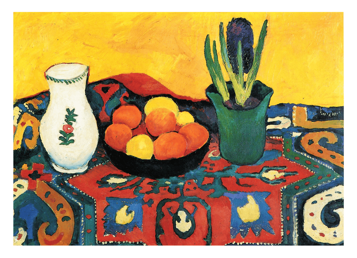 August Macke - Stillleben Still Life Hyacinths Carpet