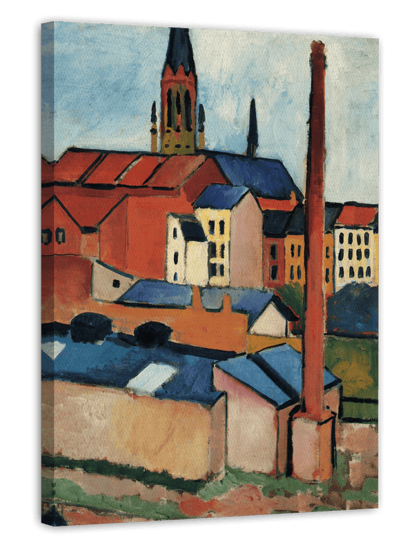 August Macke - Marienkirche mit Häusern und Schornstein