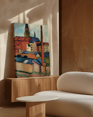 After Hover: August Macke - Marienkirche mit Häusern und Schornstein