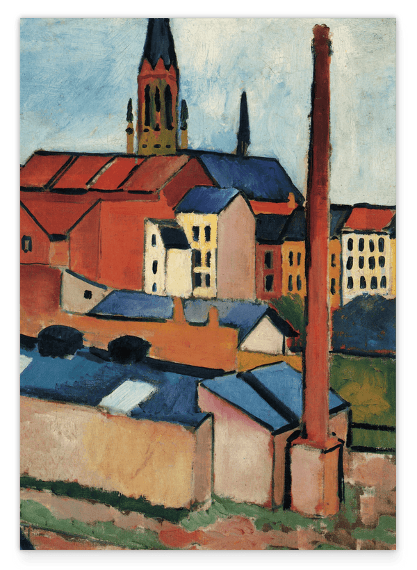 August Macke - Marienkirche mit Häusern und Schornstein