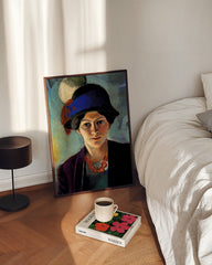 After Hover: August Macke - Frauenportrait Frau des Künstlers mit Hut