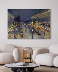 After Hover: Camille Pissarro - The Boulevard Montmartre at Night