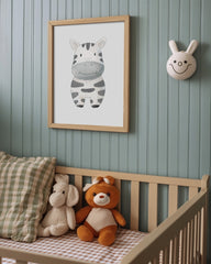 After Hover: Lächelndes Zebra, Tier-Zeichnung in Wasserfarben, Kunst für Kinder, Deko für Zuhause