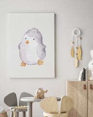 After Hover: Tanzender Pinguin, Wasserfarben-Kunst, Süße Illustration, Kinder und Baby Dekoration