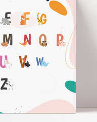 After Hover: ABC Lernbild, Englisch Lernen, Süße Illustrationen, Dekoration für Zuhause oder Kindergarten