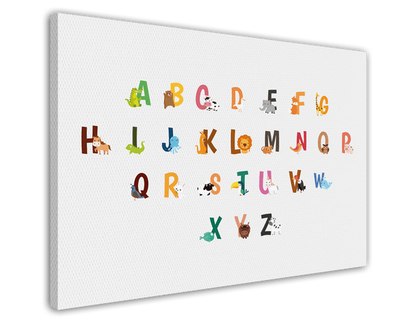 ABC Lernbild, Englisch Lernen, Süße Zeichnung, Kindergarten-Deko