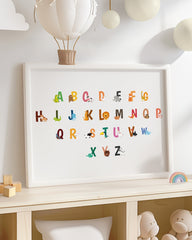 After Hover: ABC Lernbild, Englisch Lernen, Süße Zeichnung, Kindergarten-Deko