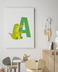 After Hover: A wie Alligator, ABC Lernen, Buchstabe für Name, Süße Zeichnung, Dekoration für Zuhause