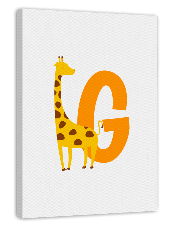 G wie Giraffe, Kinder Wanddekoration in Weiß, Buchstaben Geschenk für Namen mit G
