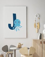 After Hover: J wie Jellyfish, Qualle, Buchstabe für Name, Englisches ABC Lernen, Süße Dekoartion