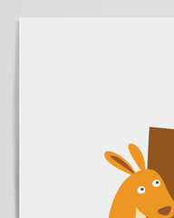 After Hover: K wie Känguru, ABC Lernen, Süße Illustration, Buchstabe für Name, Dekoration für Zuhause