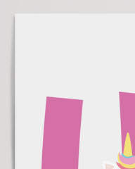 After Hover: U wie Unicorn, Einhorn Illustration in Weiß, Buchstaben Dekoration für Kinder - Englisches ABC Lernen