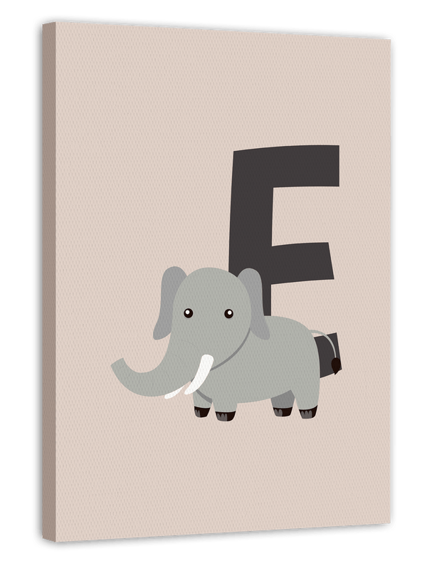 E wie Elefant, Kinderzimmer Dekoration, ABC Lernen, Buchstabe für Name