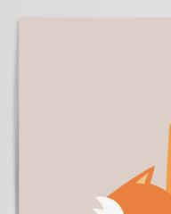 After Hover: F wie Fuchs, ABC Lernen, Buchstabe für Name, Wasserfarben-Illustration, Dekoration für Kinder