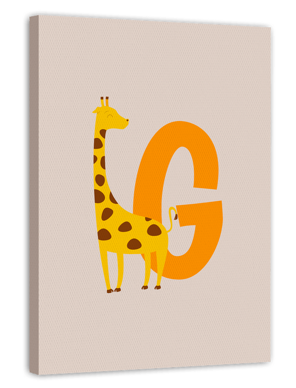 G wie Giraffe, Buchstaben Illustration für Kinder in Beige, Süße Dekoration für Zuhause