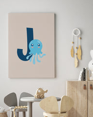 After Hover: J wie Jellyfish, Qualle, Buchstabe für Name, Englisches ABC Lernen, Süße Dekoartion für Zuhause