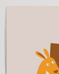 After Hover: K wie Känguru, ABC Lernen, Süße Illustration, Buchstabe für Name, Dekoration für Zuhause