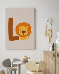 After Hover: L wie Löwe, ABC Lernen, Süße Zeichnung, Illustration für Kinder, Buchstabe für Name, Deko für Zuhause