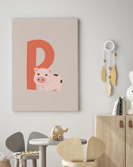 After Hover: P wie Pig, Schwein, Englisches ABC Lernen, Geschenk & Deko für Kinder, Buchstabe für Name