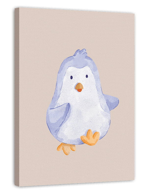 Tanzender Pinguin, Süße Wasserfarben-Zeichnung, Kunst, Illustration, Dekoration für Zuhause