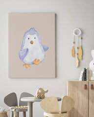 After Hover: Tanzender Pinguin, Süße Wasserfarben-Zeichnung, Kunst, Illustration, Dekoration für Zuhause