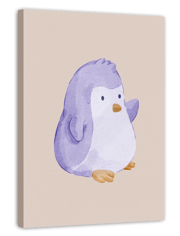 Winkender Pinguin, Wasserfarben-Zeichnung, Süße Dekoration, Illustration für Zuhause