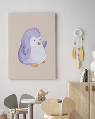 After Hover: Winkender Pinguin, Wasserfarben-Zeichnung, Süße Dekoration, Illustration für Zuhause