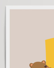 After Hover: B wie Bär, Buchstaben Lernen, ABC, Süße Illustration, Dekoration für Zuhause