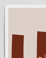 After Hover: H wie Horse, Süße Pferd Illustration in Beige mit weißem Rand - Kinderzimmer Dekoration