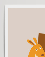 After Hover: K wie Känguru, ABC Lernen, Süße Illustration, Buchstabe für Name, Dekoration für Zuhause