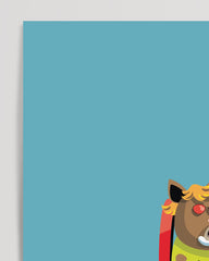 After Hover: Willi Wildschwein, Buntes Auto, Monstertruck, Lustige Zeichnung für Kinder, Dekoration für Zuhause