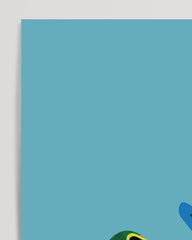 After Hover: Simone Schildkröte, Lustige Illustration, Auto-Zeichnung, Süße Dekoration für Zuhause